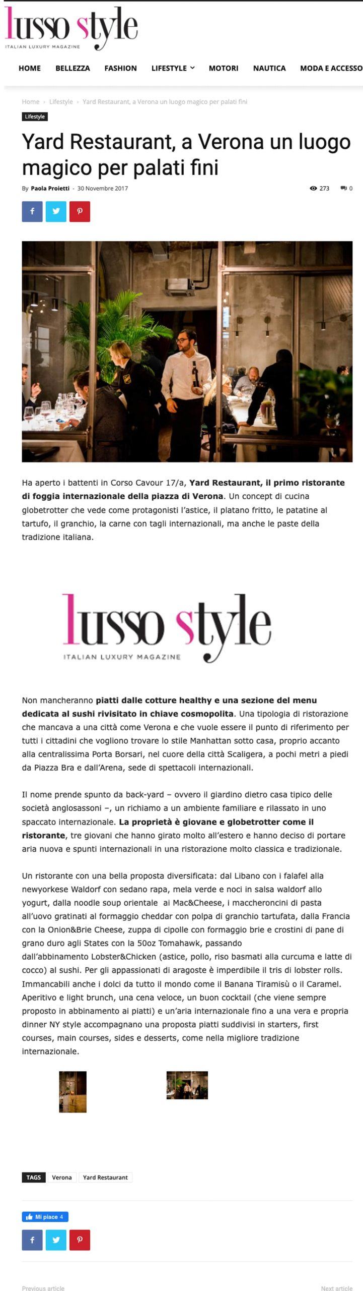 Lussostyle — Un luogo magico per palati fini